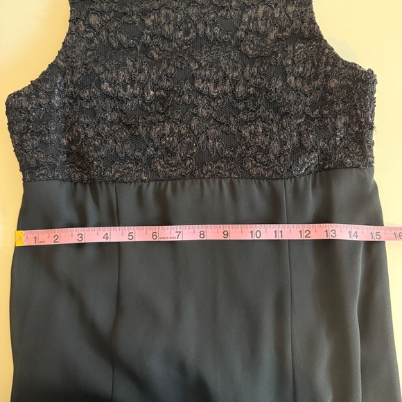 Black Lace Bodice Spaghetti Strap Maxi Dress Goth Dark Romantic - Picture 7 of 11